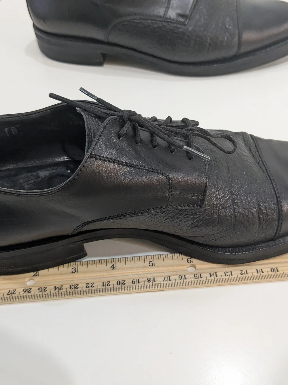 Black Leather Mixed Texture Cap Toe Derby Dress Shoes Men's Vibram Soles Grained